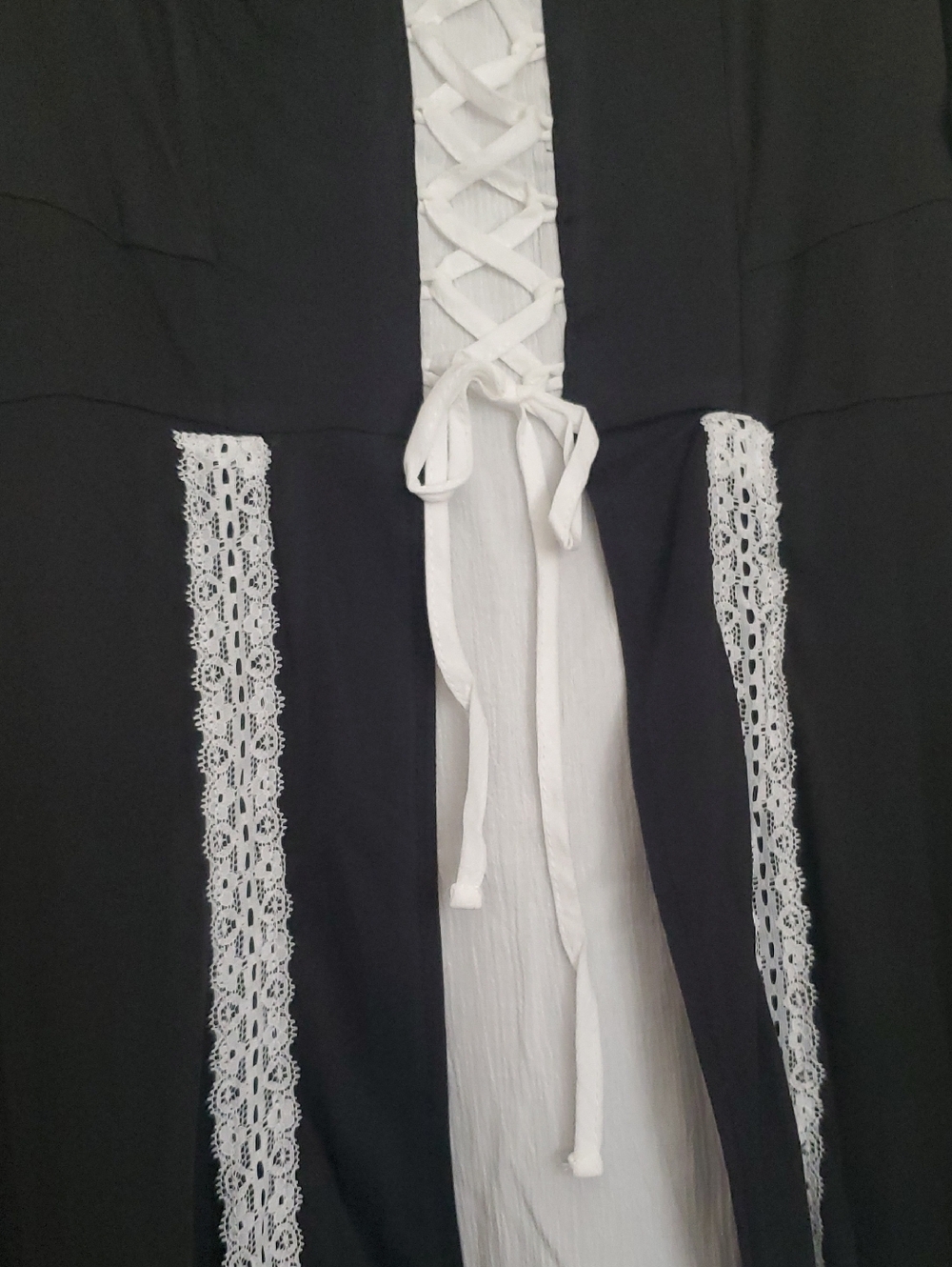 Hot Topic's Black Maxi Dress with White Bell Sleeve Lace Trim - Picture 8 of 14